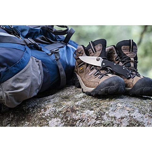 Spyderco Tenacious Folding Utility Pocket Knife with 3.39" Black Stainless Steel Blade and Durable G-10 Handle - Everyday Carry - PlainEdge - C122GBBKP