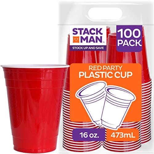 [600 PACK] 16 Oz Red Plastic Cups - Red Disposable Plastic Party