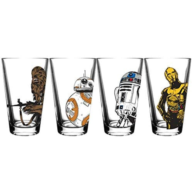 Star Wars Classic Pint Glass Set - 16 oz. Glass Capacity - Set of 4 Glasses - Classic Shape