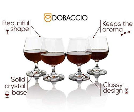 Brandy Glasses, Cognac Snifter Glass, Crystal Clear Cocktail Drinking Cups, Gift Set of 4