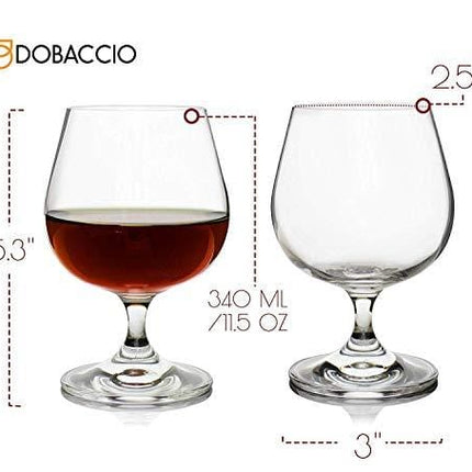 Brandy Glasses, Cognac Snifter Glass, Crystal Clear Cocktail Drinking Cups, Gift Set of 4