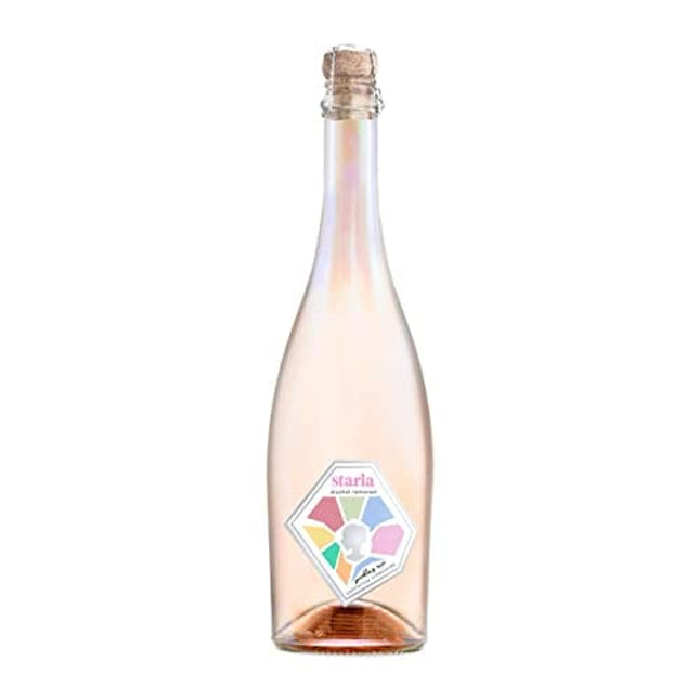 Starla Wines Non Alcoholic Sparkling Rose- Award winning, Full-Bodied, Botanically enhanced Sparkling Rose I 0 carbs, 0g Sugars, 5 Calories I Pinot Grigio, French Colombard and Pinot Noir, Gardenia and Strawberry Blossom Effervescence [750ml, 1 -pack]