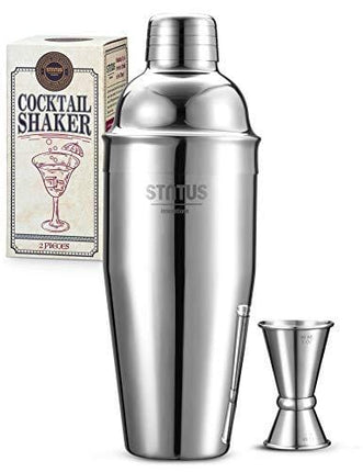 Cocktail Shaker, STNTUS Cocktail Shakers, 25 oz Martini Shaker, Stainless Steel Drink Shaker, Drink Mixer, Martini Shaker and Strainer, Cocktail Shaker Set, Shakers Bartending, Bar Set, 2 Piece