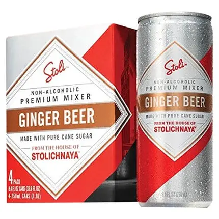 Stoli Non-Alcoholic Ginger Beer, 4 pk, 8.4 oz Cans