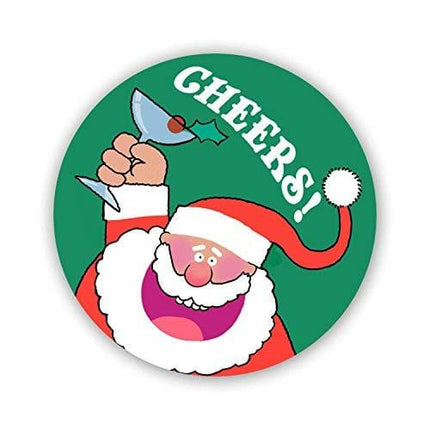 Stonehouse Collection Cheers Holiday Paper Drink Coaster - Christmas Party Round Coasters - Disposable, Recyclable- 25 Count Coaster Pack (Cheers)