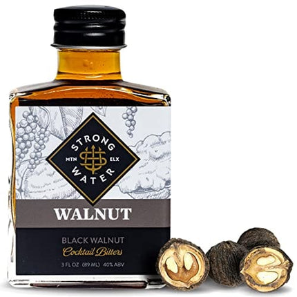 Strongwater Black Walnut Bitters (40 Servings) - Rich and Nutty Walnut Bitters for Cocktails - Pair with a Manhattan, Old Fashioned or Coffee