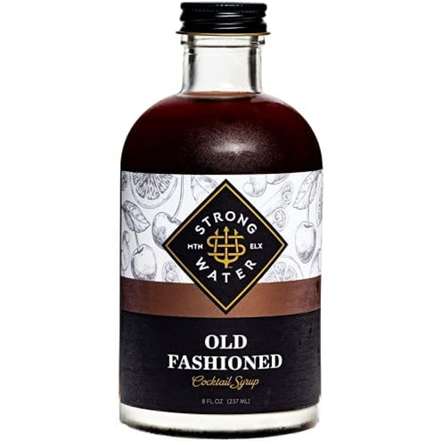 Strongwater Old Fashioned Craft Cocktail Mixer - Makes 32 Cocktails - Handcrafted Old Fashioned Syrup with Bitters, Orange, Cherry & Organic Demerara Sugar - Just Mix with Bourbon or Whiskey