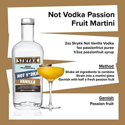 STRYKK NOT VANILLA VODKA | Zero Proof Non Alcoholic Spirit Alternative, Infused with Madagascan Vanilla Beans | All Natural, No Sugar, Fat, Carbs, or Artificial Flavors 700ml