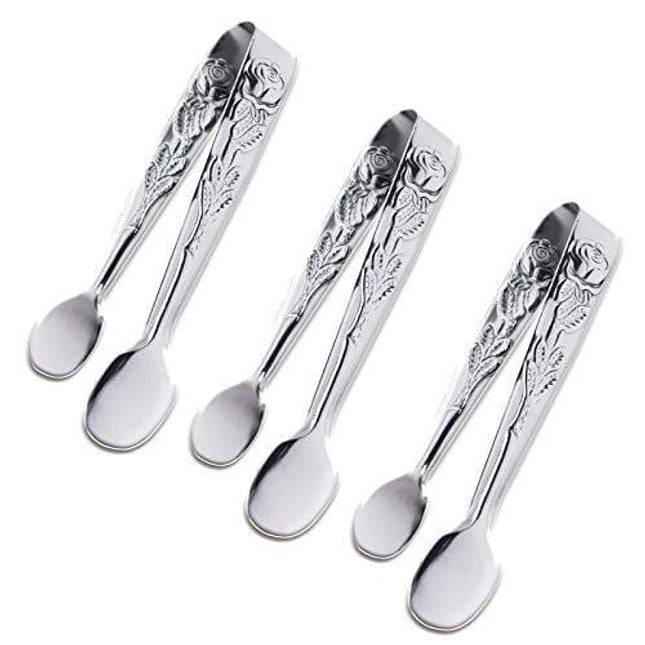 2pcs Mini Serving Tongs, Kitchen Tongs, Sugar Tongs And Small Ice Tongs,  Catering Utensils, 304 Stainless Steel Tongs, Heavy Duty (4.5-inch  Appetizer Tongs)