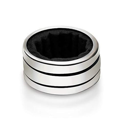 Sunnyac® Pack of 4 Kitchen Stainless Steel Wine Bottle Collars, Durable Wine Drip Ring,1.6 inch (Black Wave)