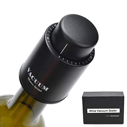 [2 PACK]Wine Bottle Stoppers,Real Vacuum Champagne Stoppers,Reusable Wine Preserver,Wine Corks Keep Fresh,Best Gifts for Wine Lovers.