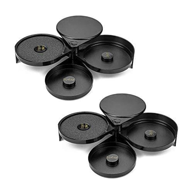 Suwimut 2 Pack 3 Tier Bar Glass Rimmer for Margarita and Cocktail, Bartender Tool, Black