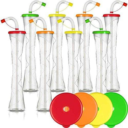 Yard Cups Party 8-PACK - for Margaritas, Cold Drinks, Frozen Drinks, Kids Parties - 14 oz. (400 ml) - set of 8 Yard Cups. BPA Free and Crack Resistant (Assorted)