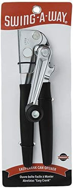 Swing-A-Way Easy-Crank Can Opener with Crank Handle, Black - Bed
