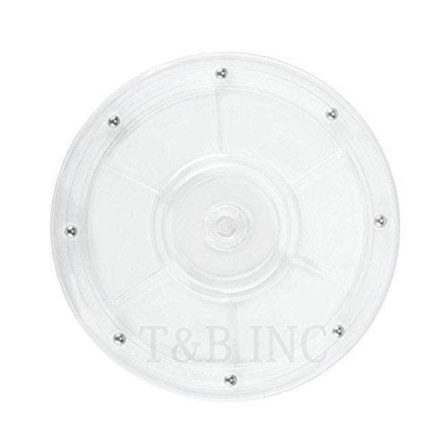 T&B 8 inch Lazy Susan Turntable Organizer White Acrylic for Spice Rack Table Cake Kitchen Pantry Decorating