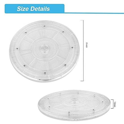T&B 8 inch Lazy Susan Turntable Organizer White Acrylic for Spice Rack Table Cake Kitchen Pantry Decorating