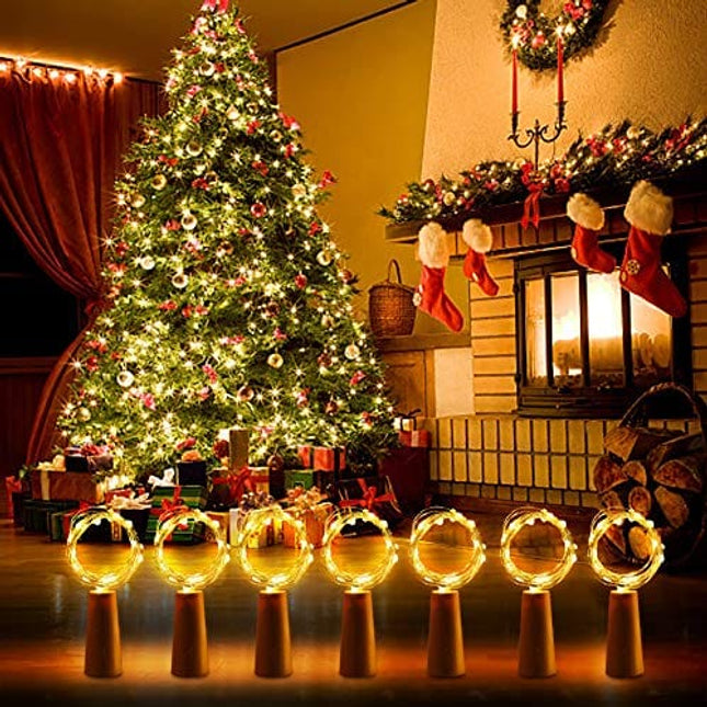Taiker Wine Bottle Lights with Cork, 30 Pack 20 LED Battery Operated LED Fairy Mini String Lights for DIY, Party, Decor, Christmas, Halloween,Wedding (Warm White)