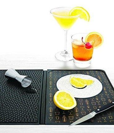 Talisman Designs Original Multi-Use Countertop Cocktail Bar Mat, 9 by 12, Black