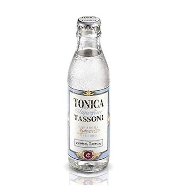 Tassoni: "Tonica Superfine" Italian Tonic Water with Natural Cedar Flavour 6 Fluid Ounce (180ml) Glass Bottles (Pack of 4) [ Italian Import ]