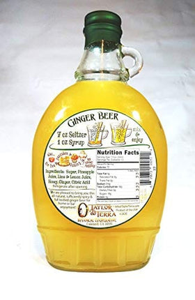 Ginger Beer Soda Syrup by Taylor & Terra- A robust and spicy real ginger, honey & pineapple blend. (12 fl oz, Glass Bottle) (Classic Ginger, 12 fl oz)