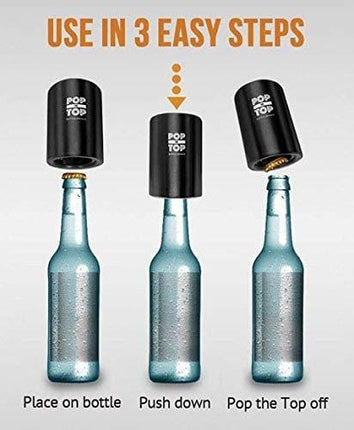 Pop-the-Top beer bottle opener - Push down, pop off. No Damage to Bottlecaps by TaZa