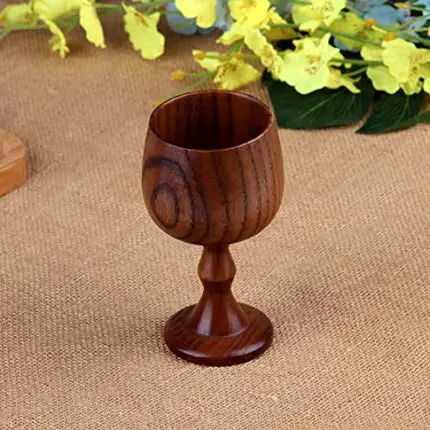 TBWHL Hand-made Jujube Wooden Wine Goblet Drinking Cup 5oz (150ml)