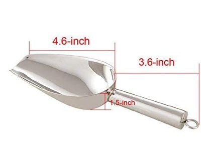 TeamFar Stainless Steel Ice Scoop, Small Metal Food Candy Scoop for Kitchen Bar Party Wedding - 6 Ounces