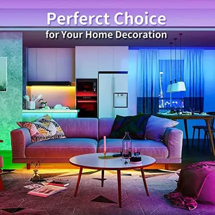 Tenmiro Led Lights for Bedroom 100ft (2 Rolls of 50ft) Music Sync Color Changing LED Strip Lights with Remote and App Control 5050 RGB LED Strip, LED Lights for Room Home Party Decoration
