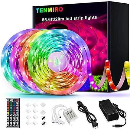 Advanced Mixology 65.6ft Led Strip Lights, Ultra Long RGB 5050 Color Changing LED Light Strips Kit with 44 Keys Ir Remote Led Lights for Bedroom, Kitchen, Home Decoration