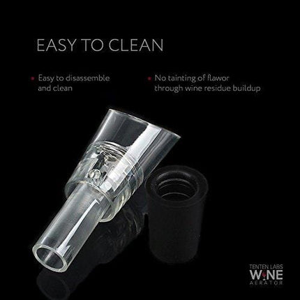 TenTen Labs Wine Aerator Pourer (2-pack) - Decanter Premium Aerating Spout - Gift Box Included