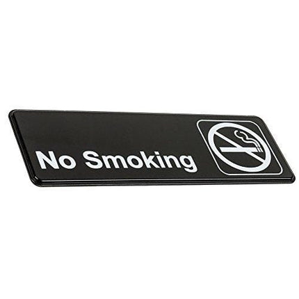 No Smoking Sign - Black and White, 9 x 3-inches No Smoking Sign for Door/Wall, Restaurant Compliance Signs by Tezzorio