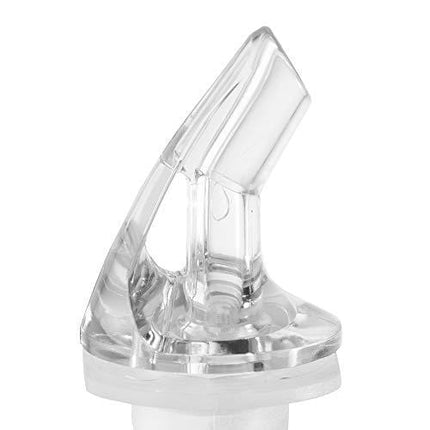 Tezzorio (Pack of 12) Measured Liquor Pourers, 1.25 oz, No Collar Clear Spout Bottle Pourer with Clear Tail