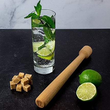 The Art of Craft Wood Cocktail Muddler: 12 inch Hardwood Mojito Drink Muddler Home Bar Tool