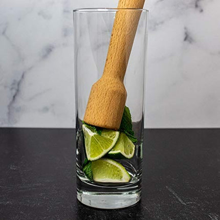 The Art of Craft Wood Cocktail Muddler: 12 inch Hardwood Mojito Drink Muddler Home Bar Tool