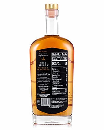 Free Spirits | The Spirit of Bourbon | Award Winning Non-Alcoholic Spirit for Cocktails | Oak-Caramel Nose, Only 5 Calories, Vegan & Gluten-Free with Mood Lifting Vitamins | 750 ml