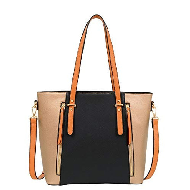 The Joy Collection Loving Liquid Line Wine Purse with Hidden Spout - Holds 1.5 ltrs. - Wine Tote (Black/Bronze)