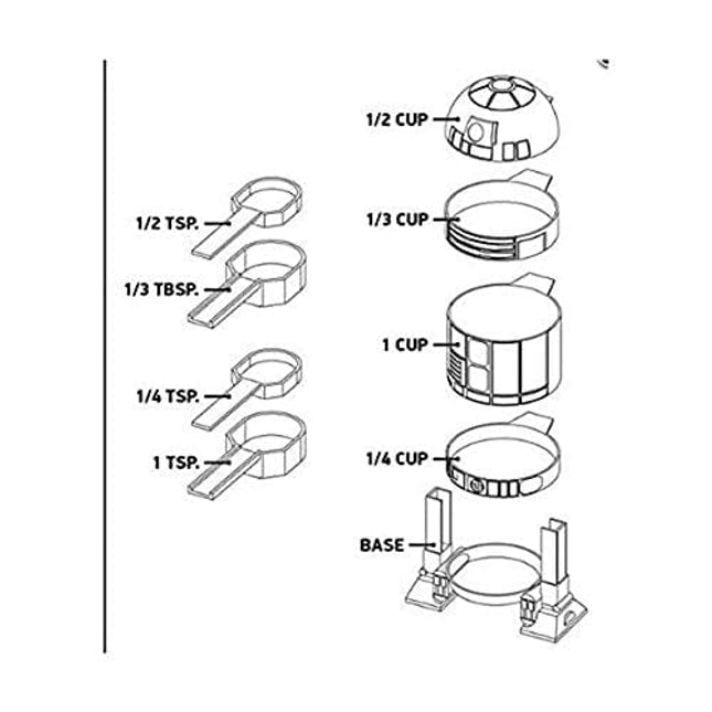 ThinkGeek Star Wars R2-D2 Measuring Cup Set - Body Built from 4 Measuring Cups and Detachable Arms Turn Into Nesting Measuring Spoons - Unique Kitchen Gadget