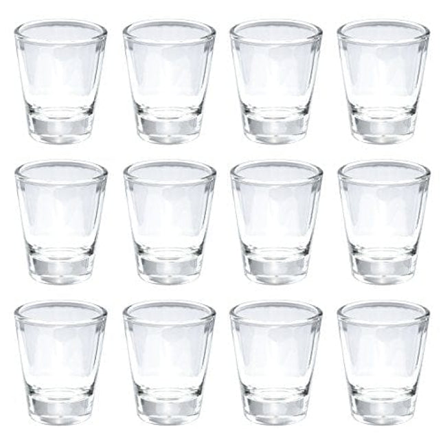 Thirsty Rhino Karan, Round 1.5 oz Shot Glass with Heavy Base, Clear Glass, Set of 4
