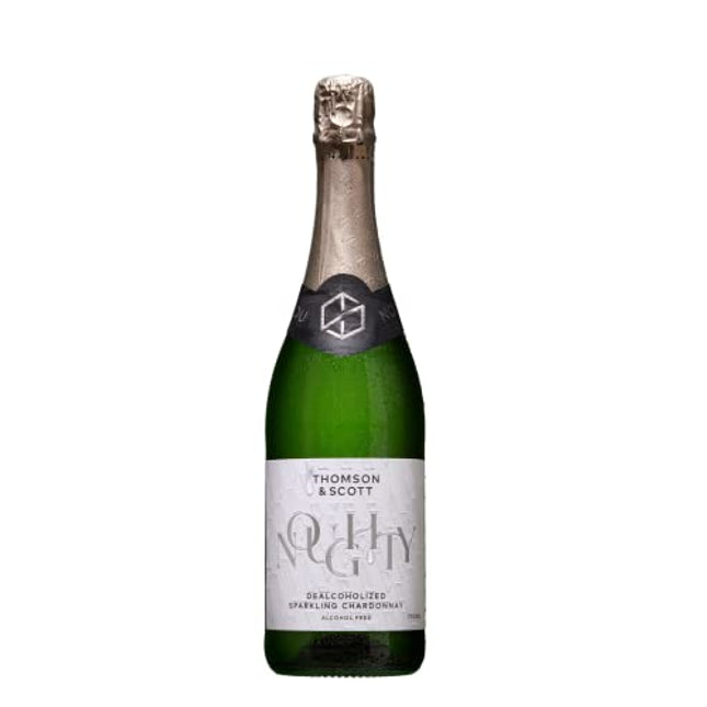 Thomson & Scott Noughty, Alcohol Free, Organic Sparkling Chardonnay Non Alcoholic, Low-Sugar, Halal Certified, Vegan, 750ml (Single)