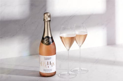 Thomson & Scott Noughty, Alcohol Free, Organic Sparkling Rosé, Low-Sugar, Halal Certified, Vegan - Great Gift for Expecting and New Mums, Birthdays, Anniversaries - 75cl