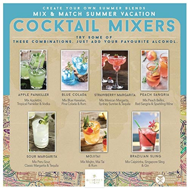 Thoughtfully Cocktails, Mix and Match Mini Sampler Cocktail Mixer Set, Vegan and Vegetarian, Tropical and Classic, Set of 20 (Contains NO Alcohol)