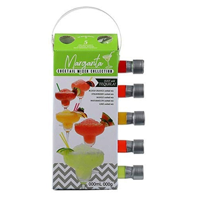 Thoughtfully Cocktails, Margarita Mixer Gift Set, 2.3 Ounces Each, Flavors Include Blood Orange, Strawberry, Mango, Watermelon, and Lime, Includes Rimming Salt, Pack of 5 (Contains NO Alcohol)