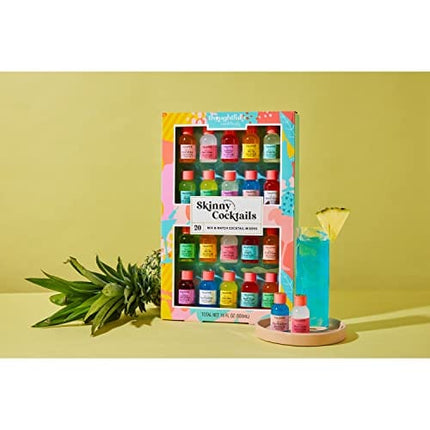Thoughtfully Cocktails, Mix and Match Skinny Cocktail Mixers in Glass Bottles, Vegan and Vegetarian, Combine Two Bottles for a Delicious Sugar-Free Cocktail Mixer, Pack of 20 (Contains NO Alcohol)