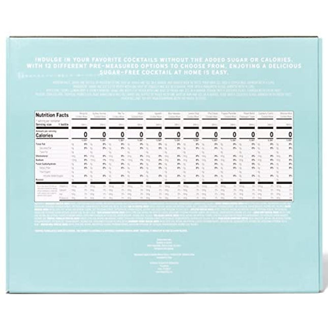 Thoughtfully Cocktails, Skinny Cocktail Mixer Set, Vegan and Vegetarian, Flavors Include Margarita, Moscow and More, Set of 12 (Contains NO Alcohol)