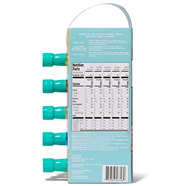 Thoughtfully Cocktails, Skinny Cocktail Mixer Variety Set, Vegan and Vegetarian, Sugar-Free Mixers are Pre-Measured for a Single Serving and the Right Pour Every Time, Pack of 5 (Contains NO Alcohol)