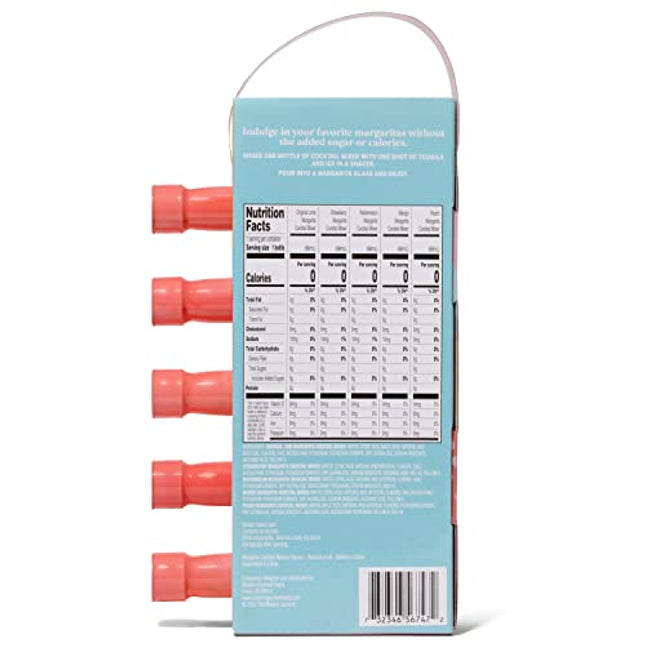 Thoughtfully Cocktails, Skinny Margarita Mixers, Vegan and Vegetarian, Sugar-Free Cocktail Mixers are Pre-Measured for a Single Serving and the Right Pour Every Time, Pack of 5 (Contains NO Alcohol)