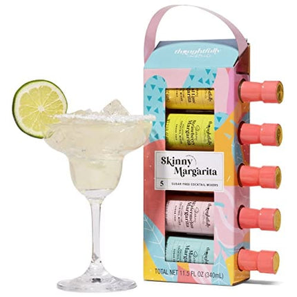 Thoughtfully Cocktails, Skinny Margarita Mixers, Vegan and Vegetarian, Sugar-Free Cocktail Mixers are Pre-Measured for a Single Serving and the Right Pour Every Time, Pack of 5 (Contains NO Alcohol)