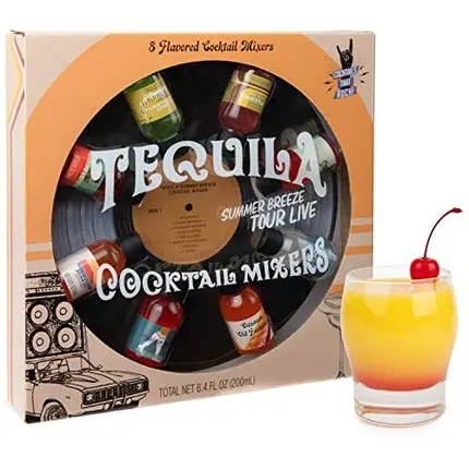Thoughtfully Gifts, Greatest Hits Cocktail Mixers for Tequila Gift Set, Flavors Include Tequila Sunrise, Mexican Mule, Classic Margarita and More, Pack of 8 (Contains NO Alcohol)