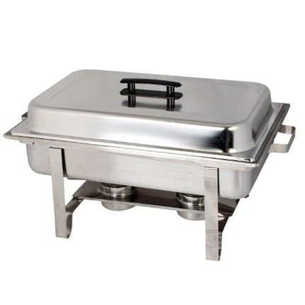 Thunder Group 8 Quart Oblong Stainless Steel Chafer Warmers Full Size Chafer includes 2 Free Chafing Fuel Gel Cans