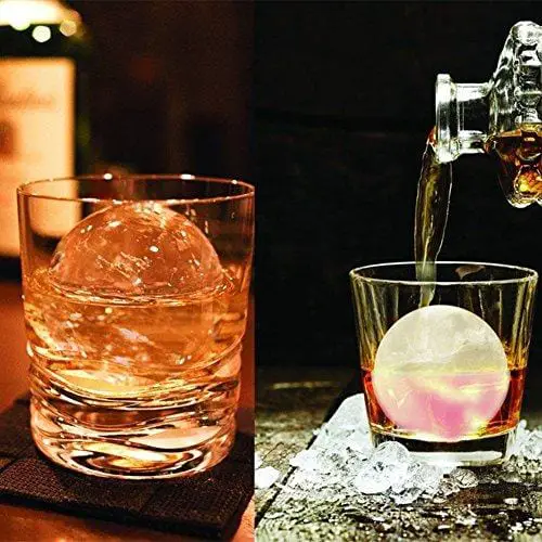Ticent Ice Cube Trays (Set of 2), Silicone Sphere Whiskey Ice Ball